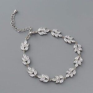 Neiman Marcus Crystal Leaf Vine Bracelet